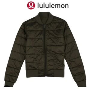LULULEMON Non-Stop Bomber (Reversible) Dark Olive Women's size 4 EUC